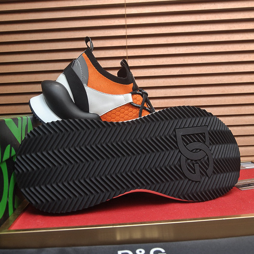 D*G Luxury Genuine Leather Casual Sneakers - Designer Unisex Shoes