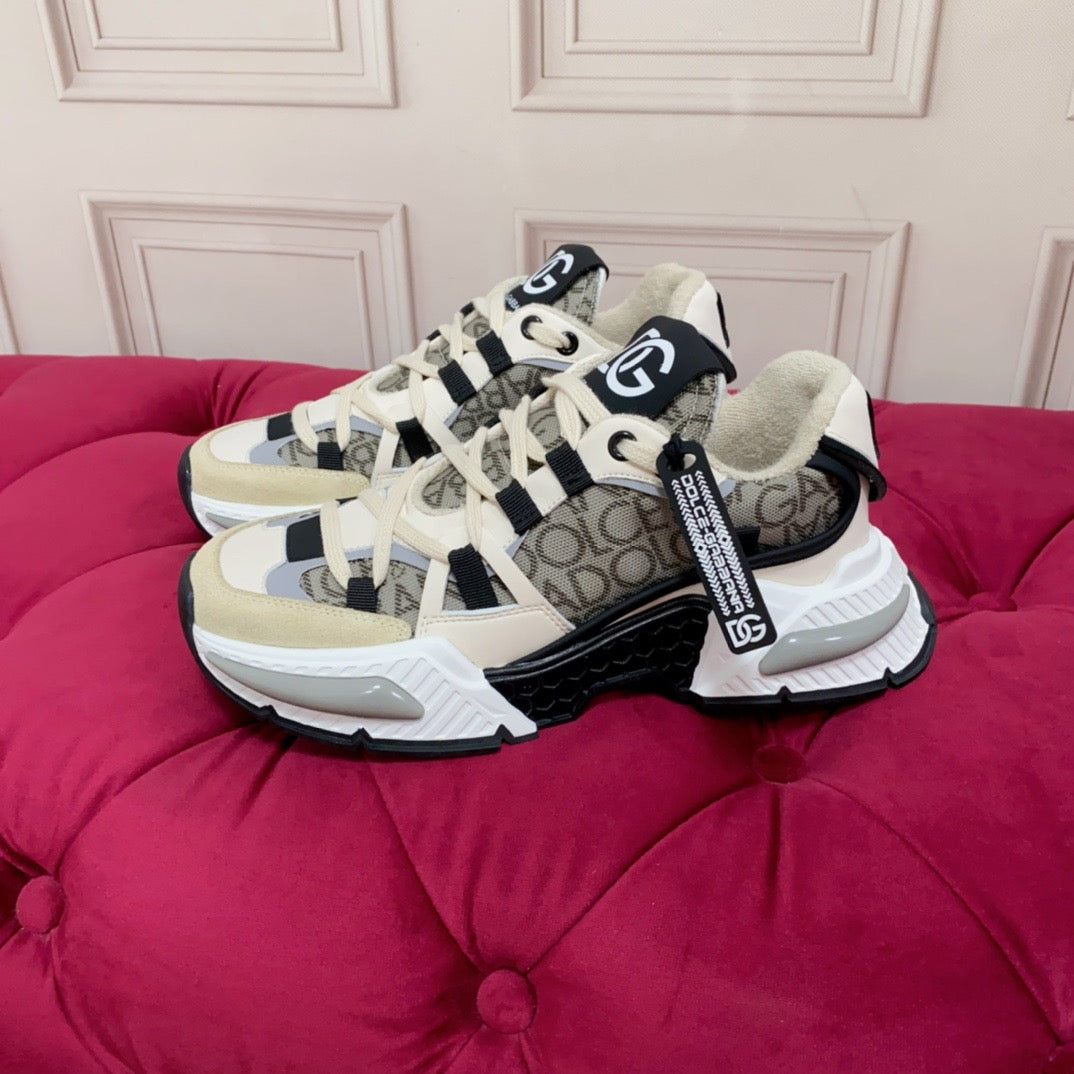 D*G Luxury Genuine Leather Casual Sneakers - Italian Designer Unisex Shoes