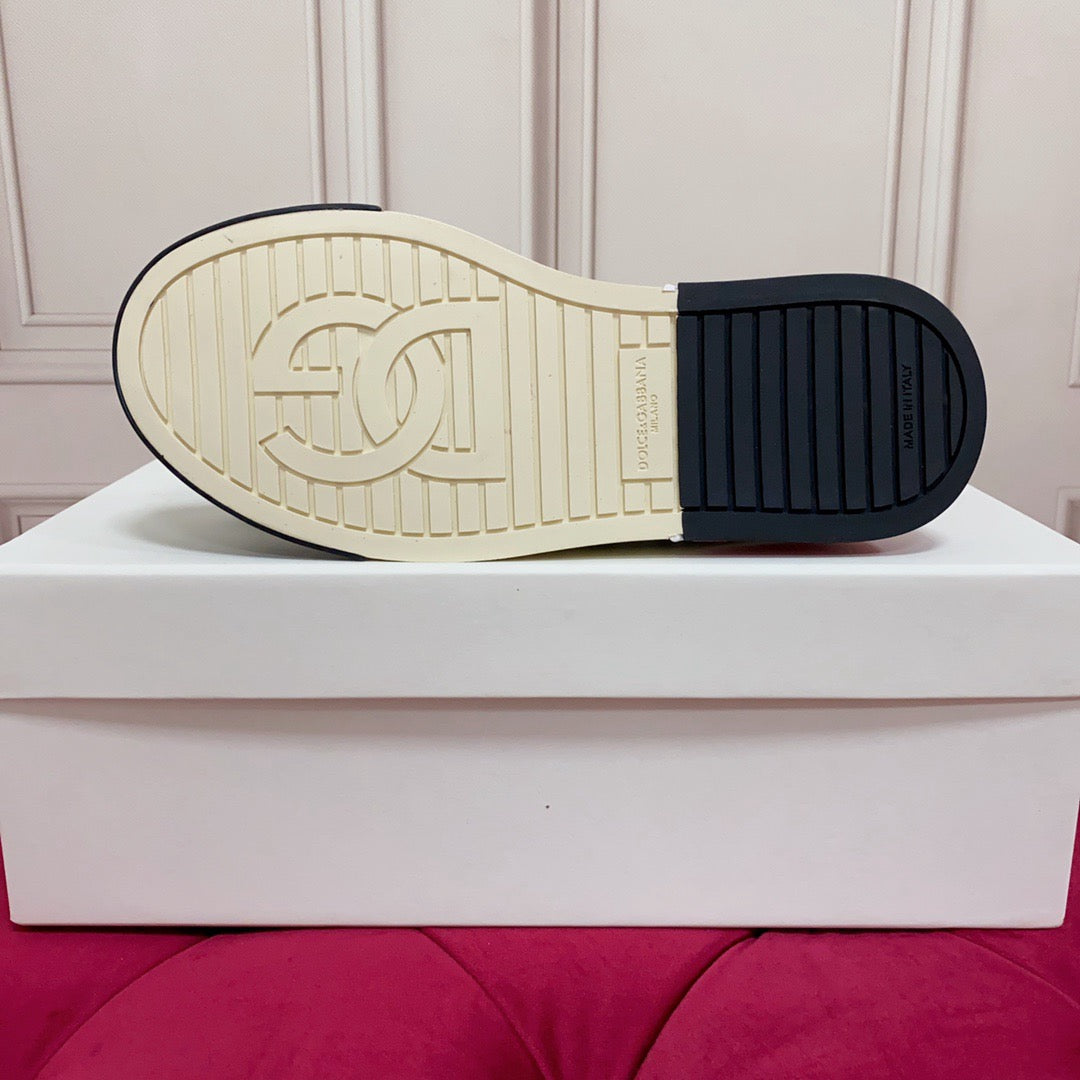 D*G Luxury Genuine Leather Casual Sneakers - Italian Designer Unisex Shoes