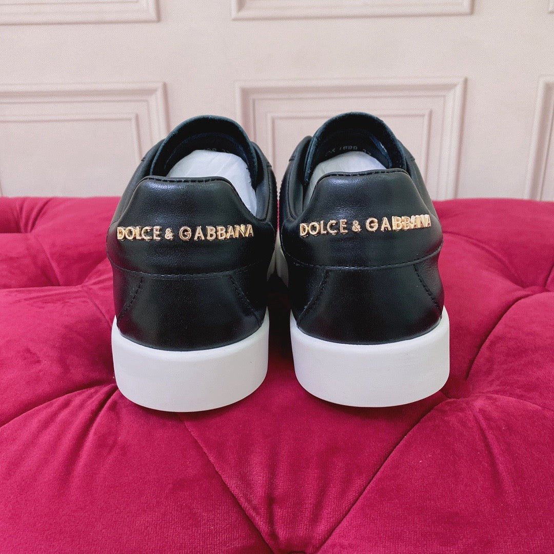 D*G Luxury Genuine Leather Casual Sneakers - Italian Designer Unisex Shoes