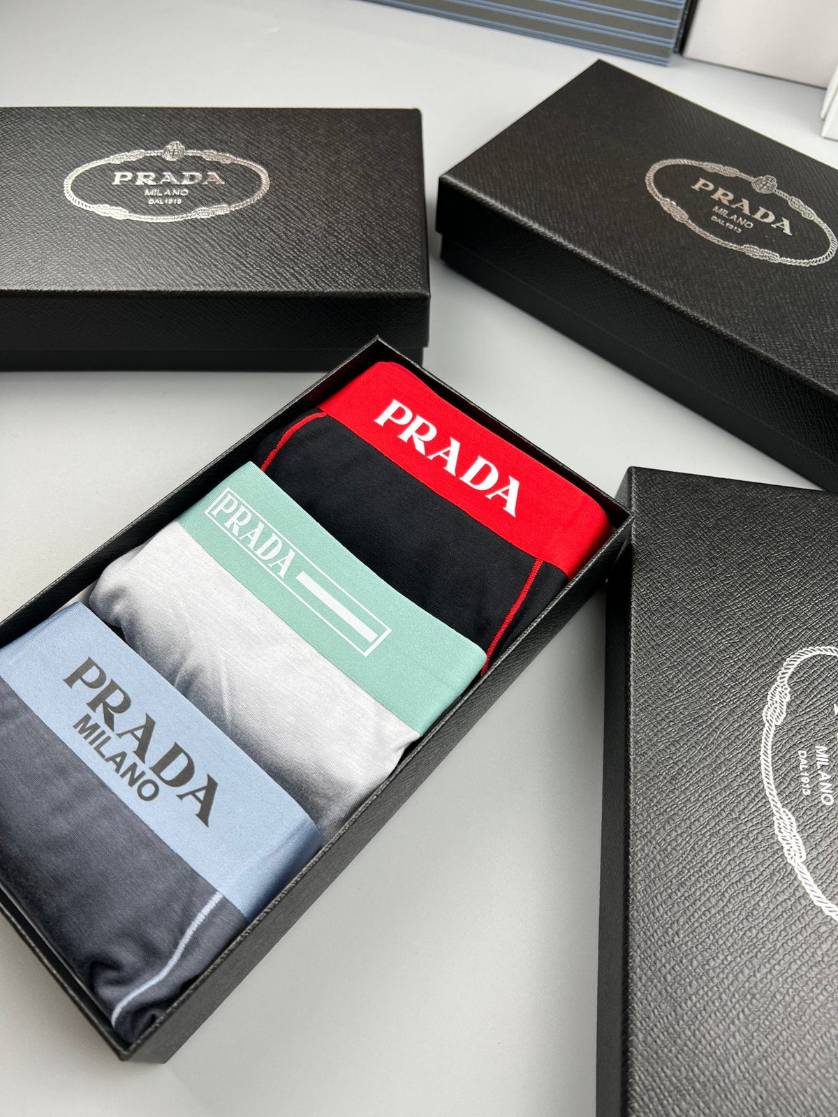 Prada Small Triangle Details Men's Boxer Briefs - 3-Piece Box