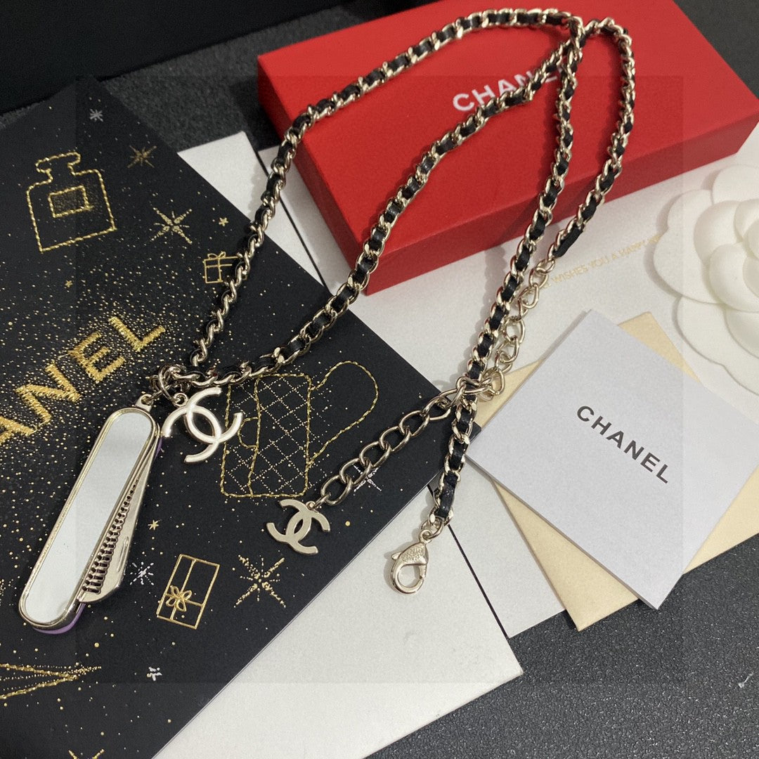 Martin Graham pendant necklace in polished metal-tone – front product view