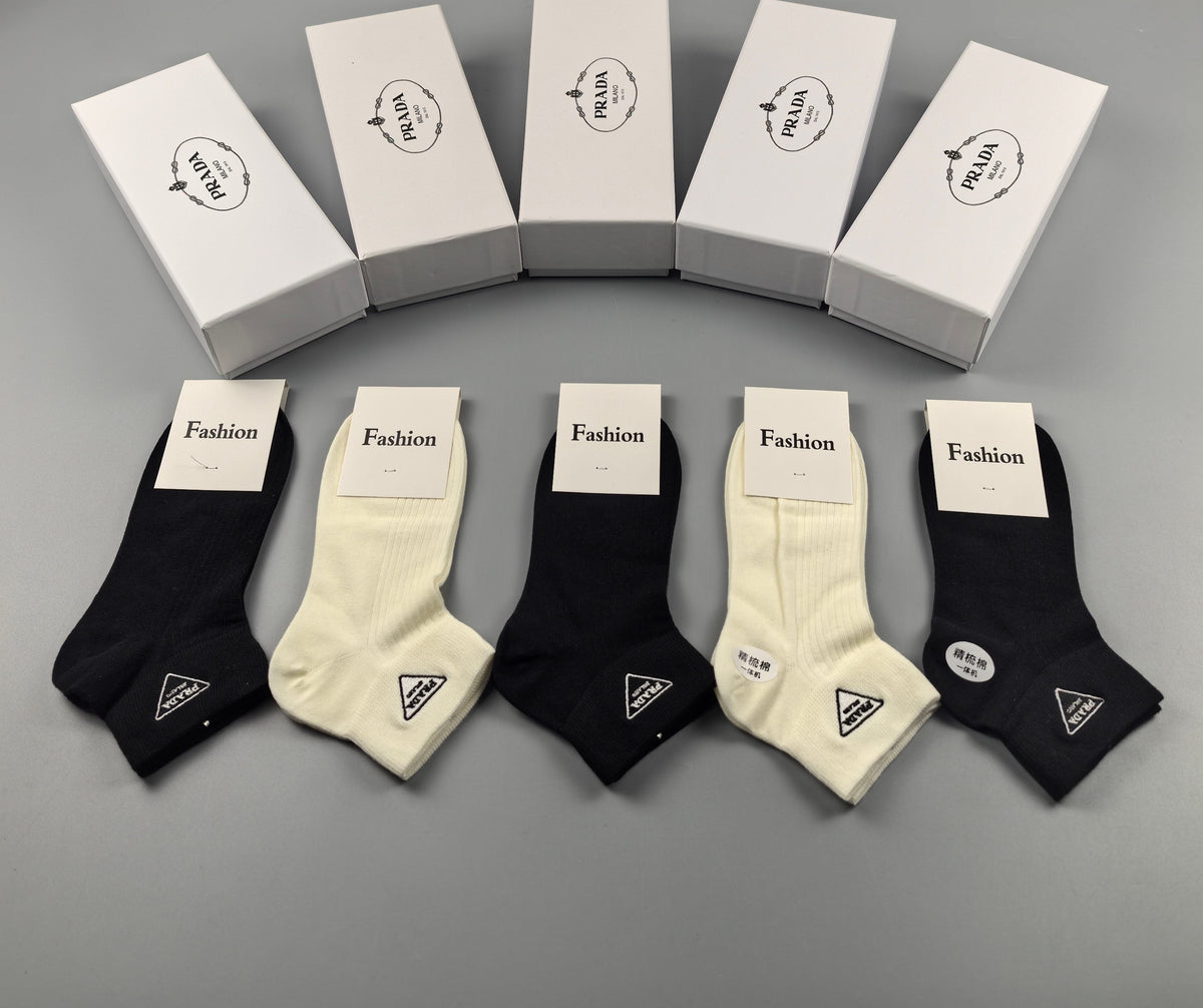 Prada Cotton Short Socks - 5-Pair Pack