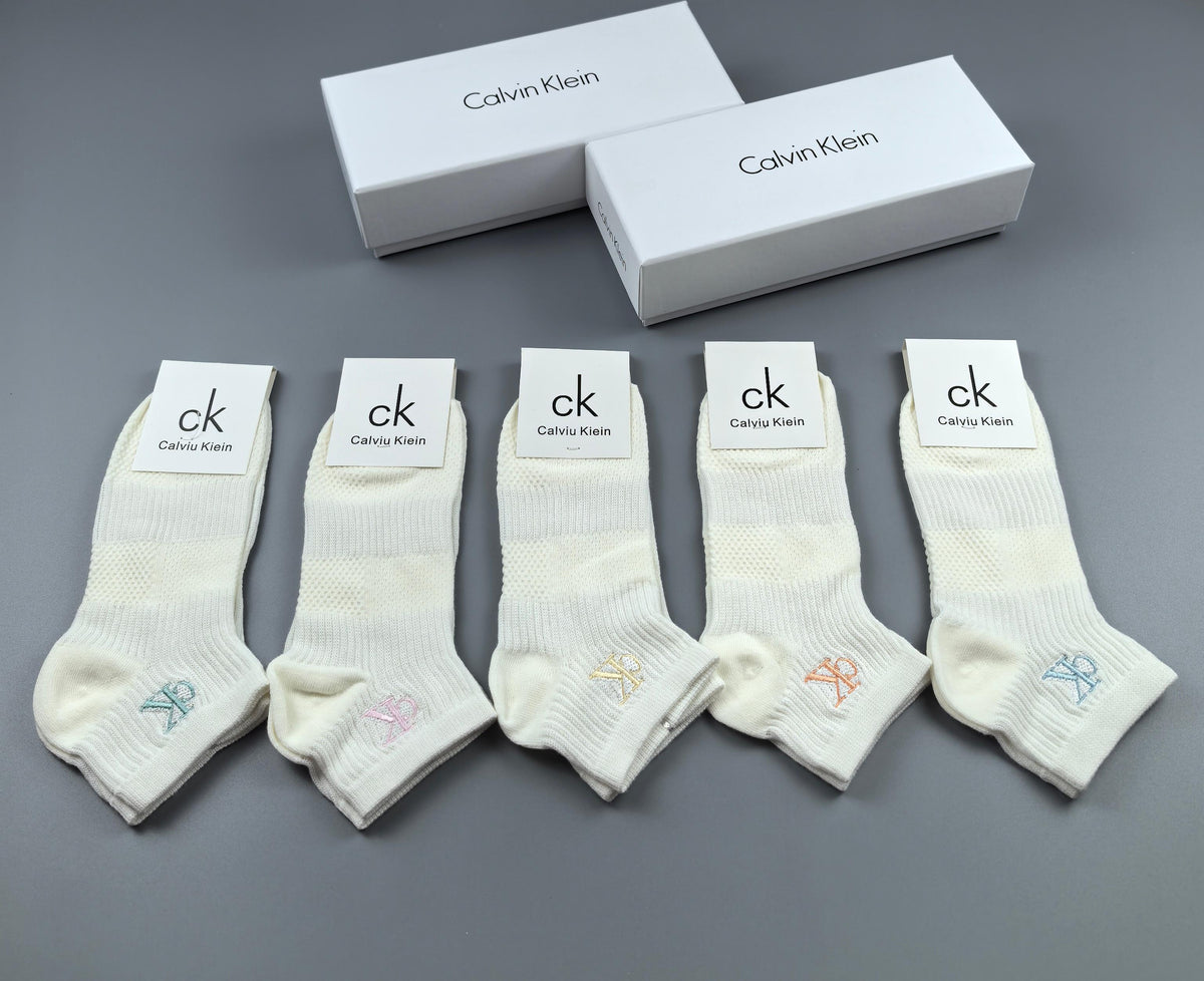 Calvin Klein Cotton No-Show Socks - 5-Pair Box