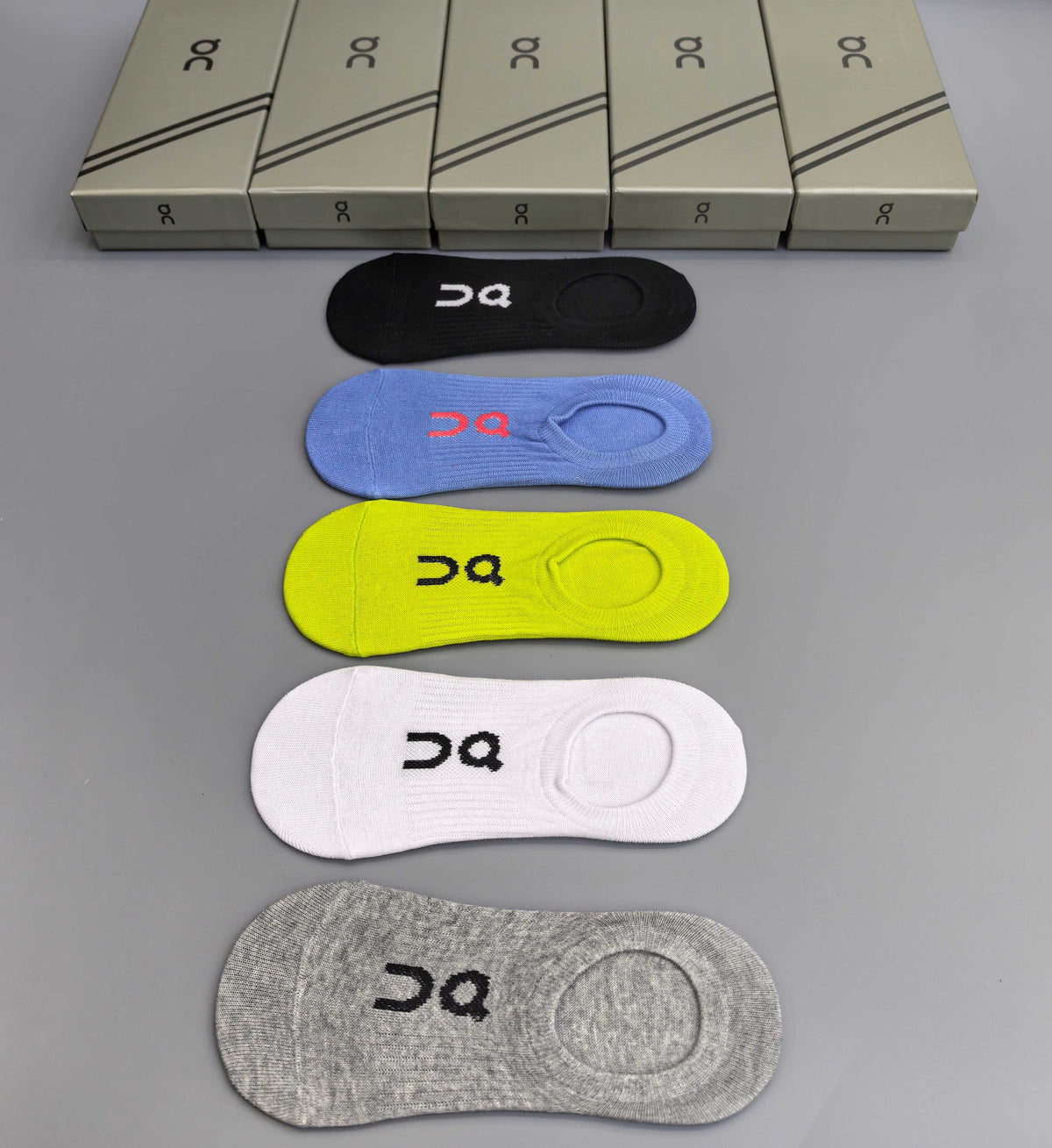 On Cotton Visible Logo, Stripe Or Motif Details Crew Socks - 5-Pair Set