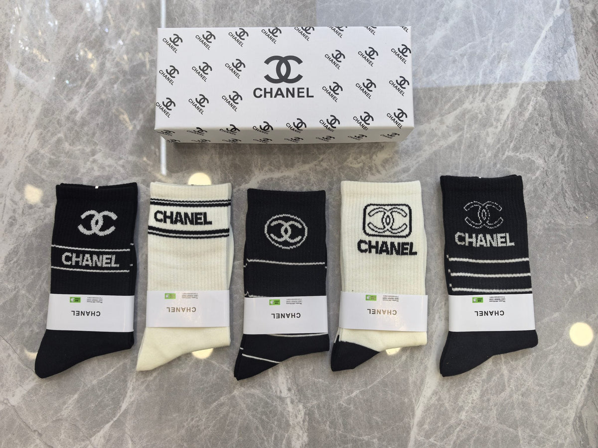 Chanel Cotton Short Socks - 5-Pair Pack