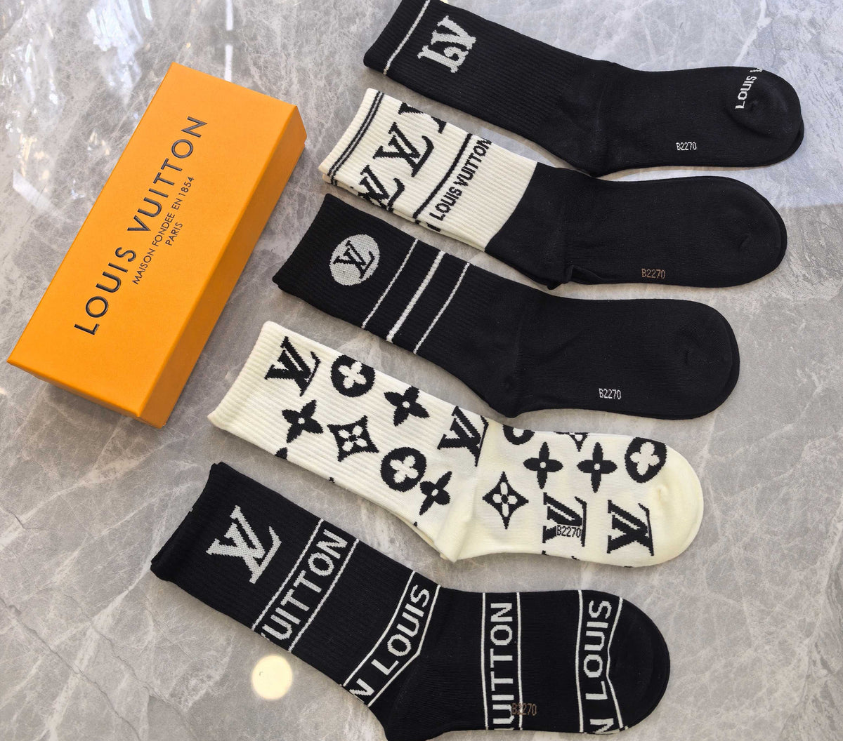 Louis Vuitton Cotton Crew Socks - 5-Pair Pack