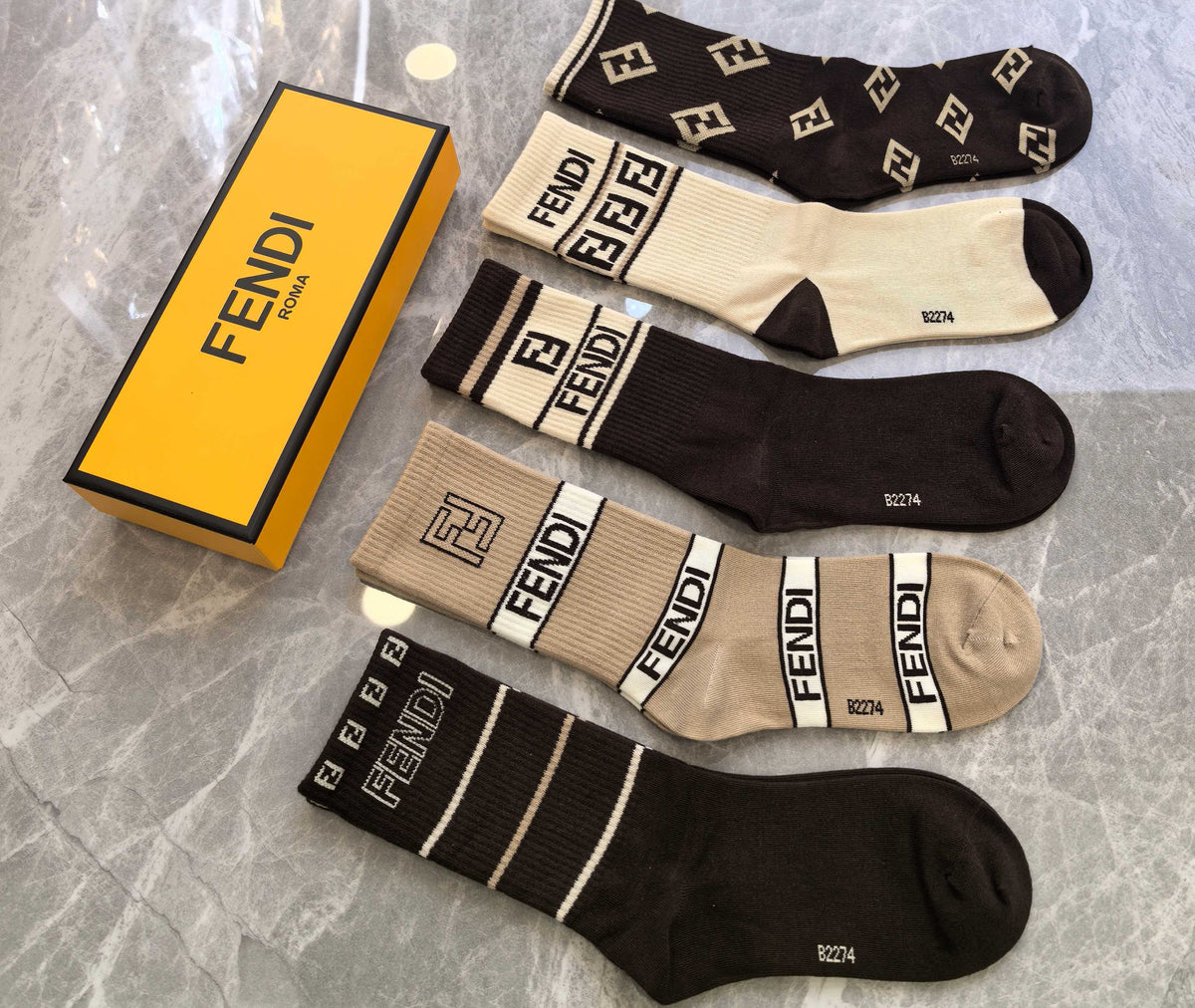Fendi Cotton Short Socks - 5-Pair Pack