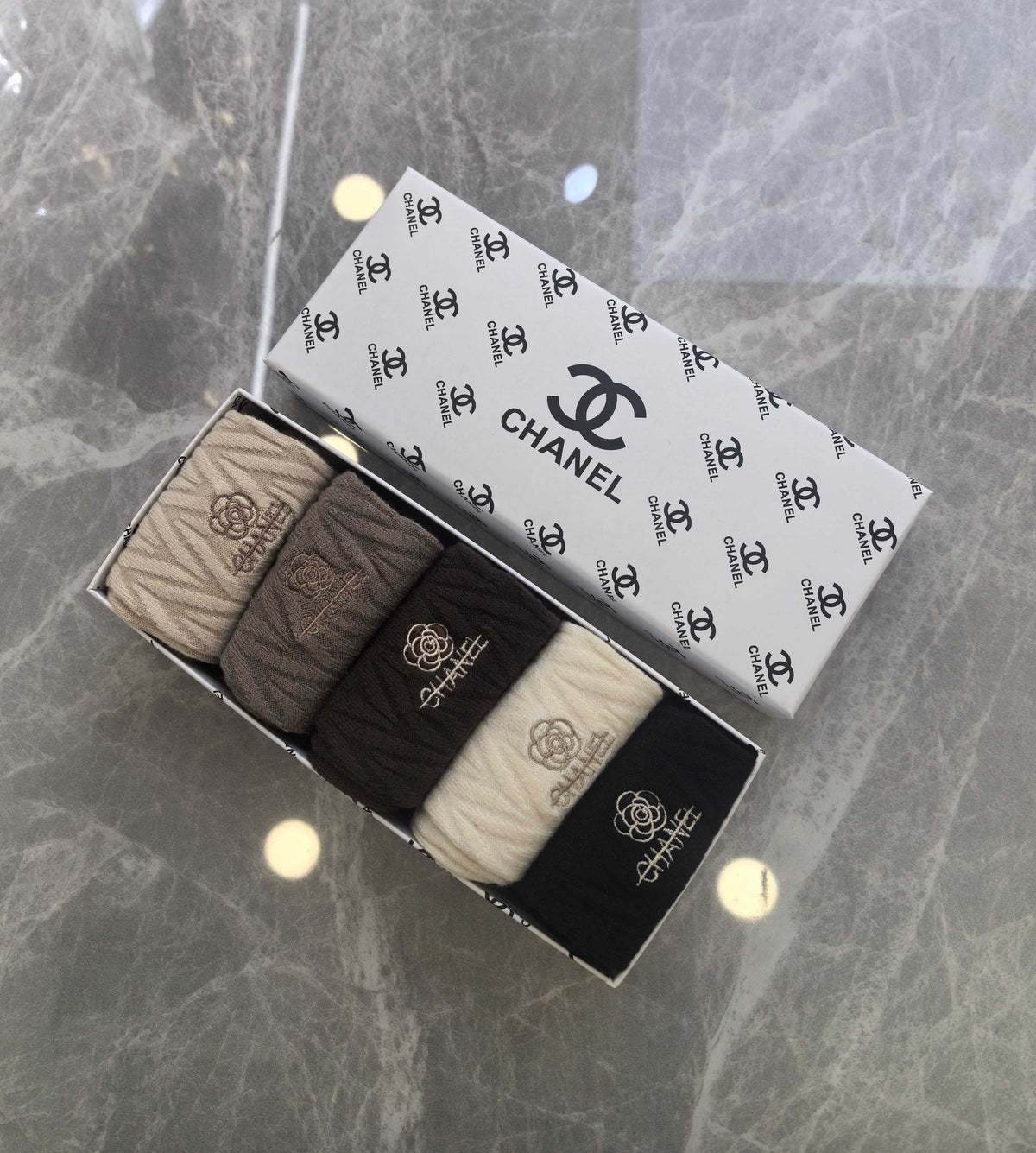 Chanel Cashmere Crew Socks - 5-Pair Box