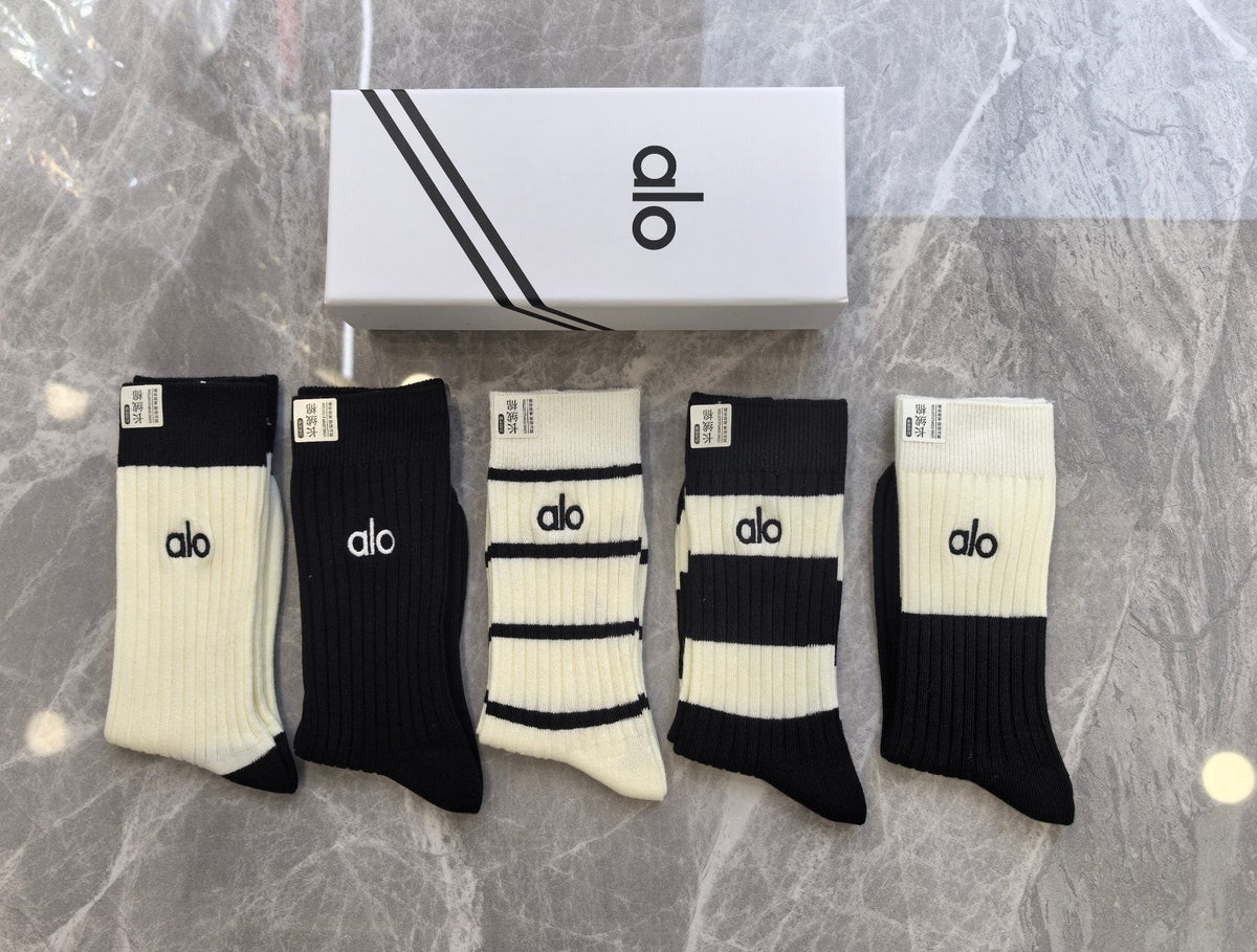 Alo Cotton Crew Socks - 5-Pair Pack