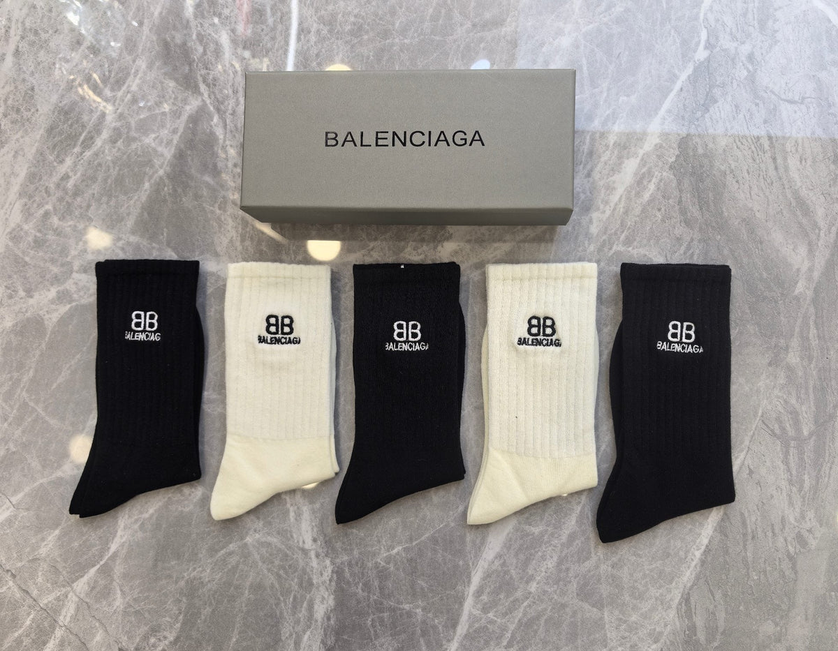Balenciaga Crew Socks - 5-Pair Set