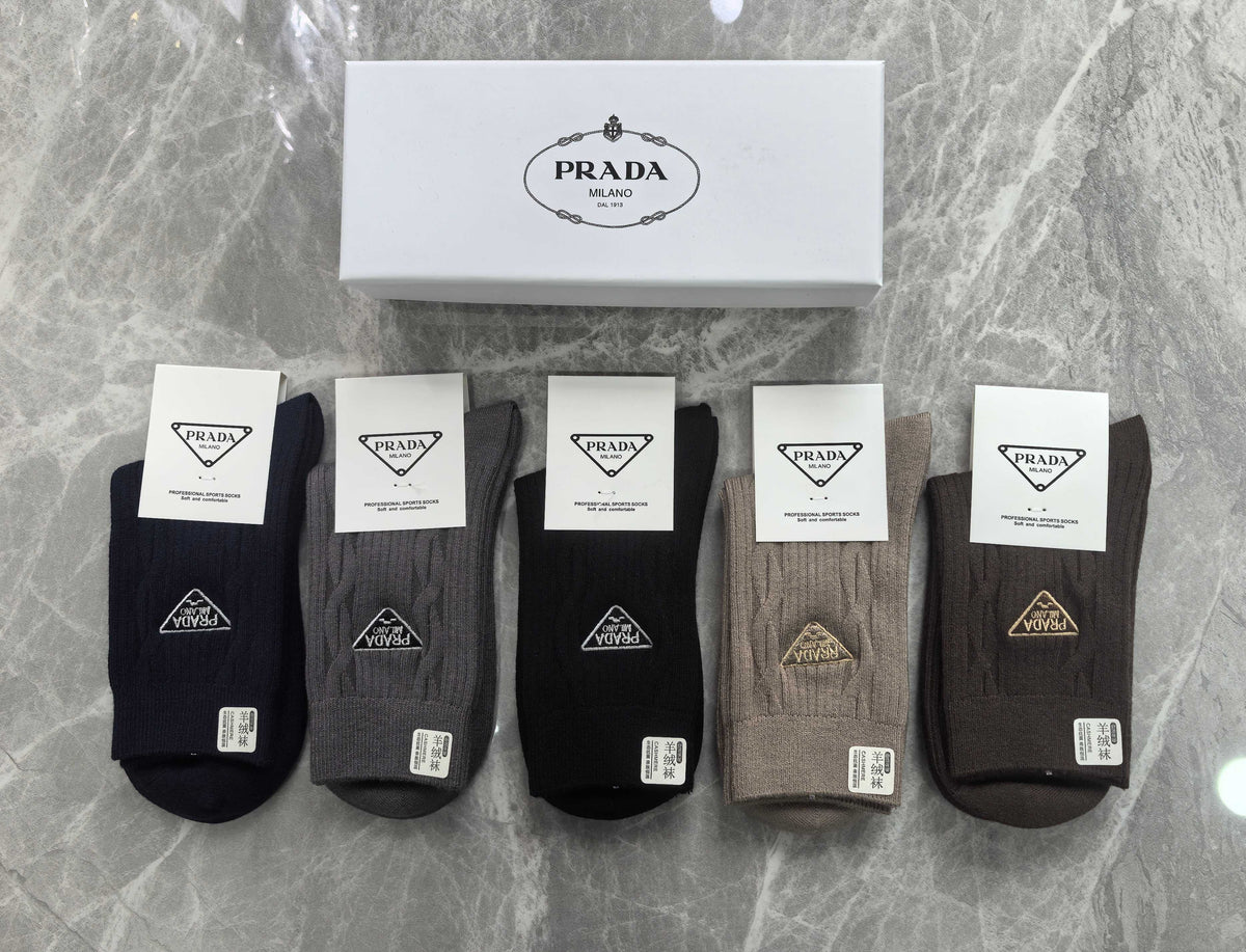 Prada Crew Socks - 5-Pair Pack