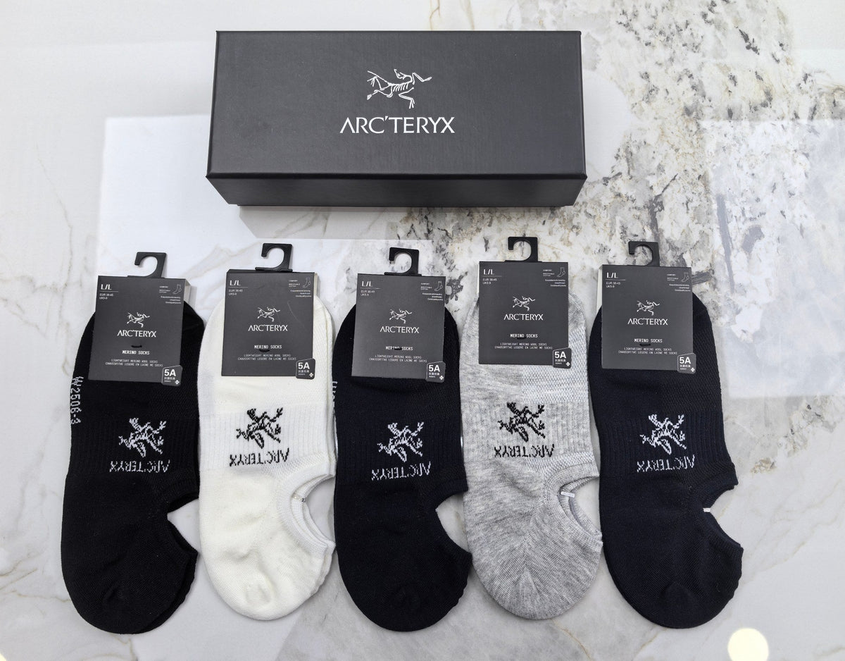 Arc'teryx Cotton Mixed Neutral Logo Detail No-Show Socks