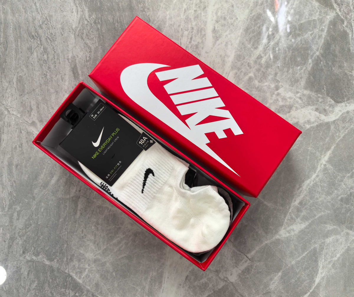 Nike Cotton Visible Branded Cuff Or Emblem Details No-Show Socks - 5-Pair Set