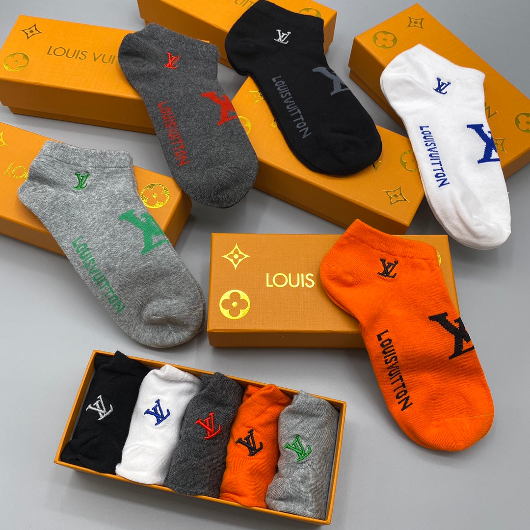 Louis Vuitton Initial Details Ankle Socks - 5-Pair Set