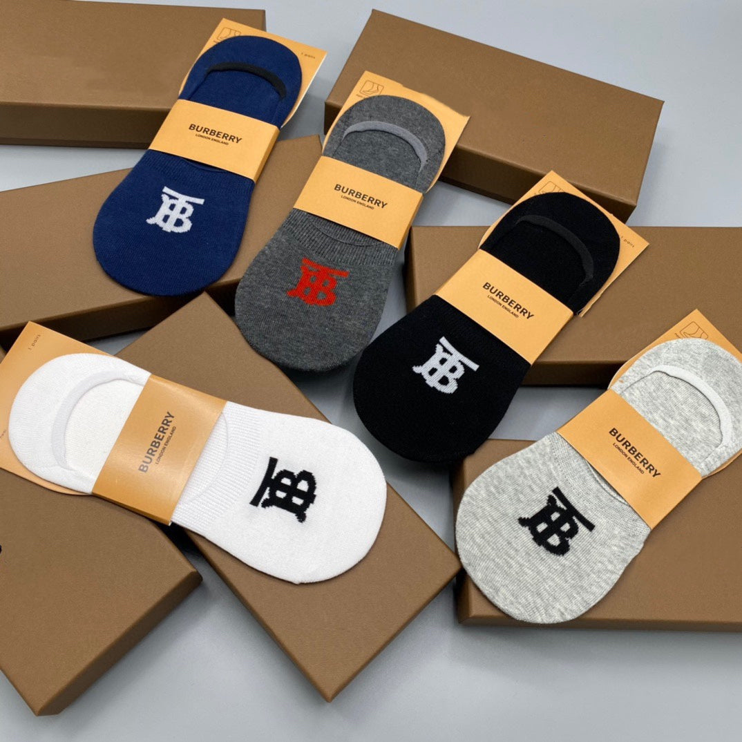 Burberry Initial Details No-Show Socks - 5-Pair Set