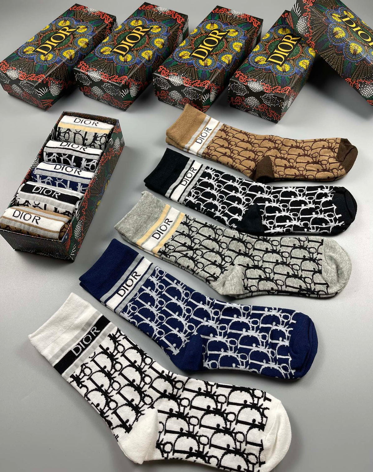 Dior Cotton Crew Socks - 5-Pair Pack