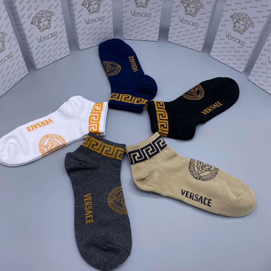 Versace Classic Ankle Socks - 5-Pair Box