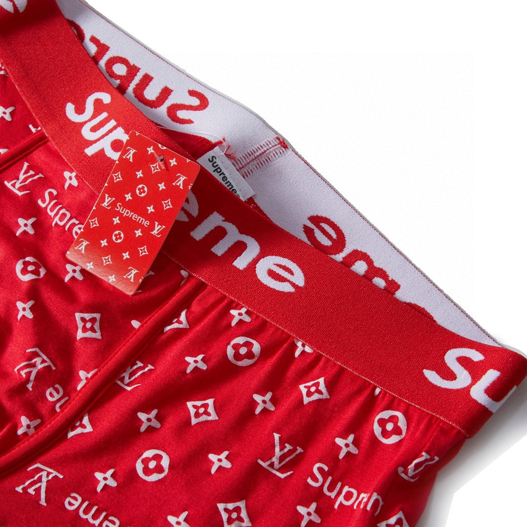 Louis Vuitton x Supreme Cotton Visible Colour, Waistband And Emblem Details Men's Boxer Briefs - 3-Piece Box