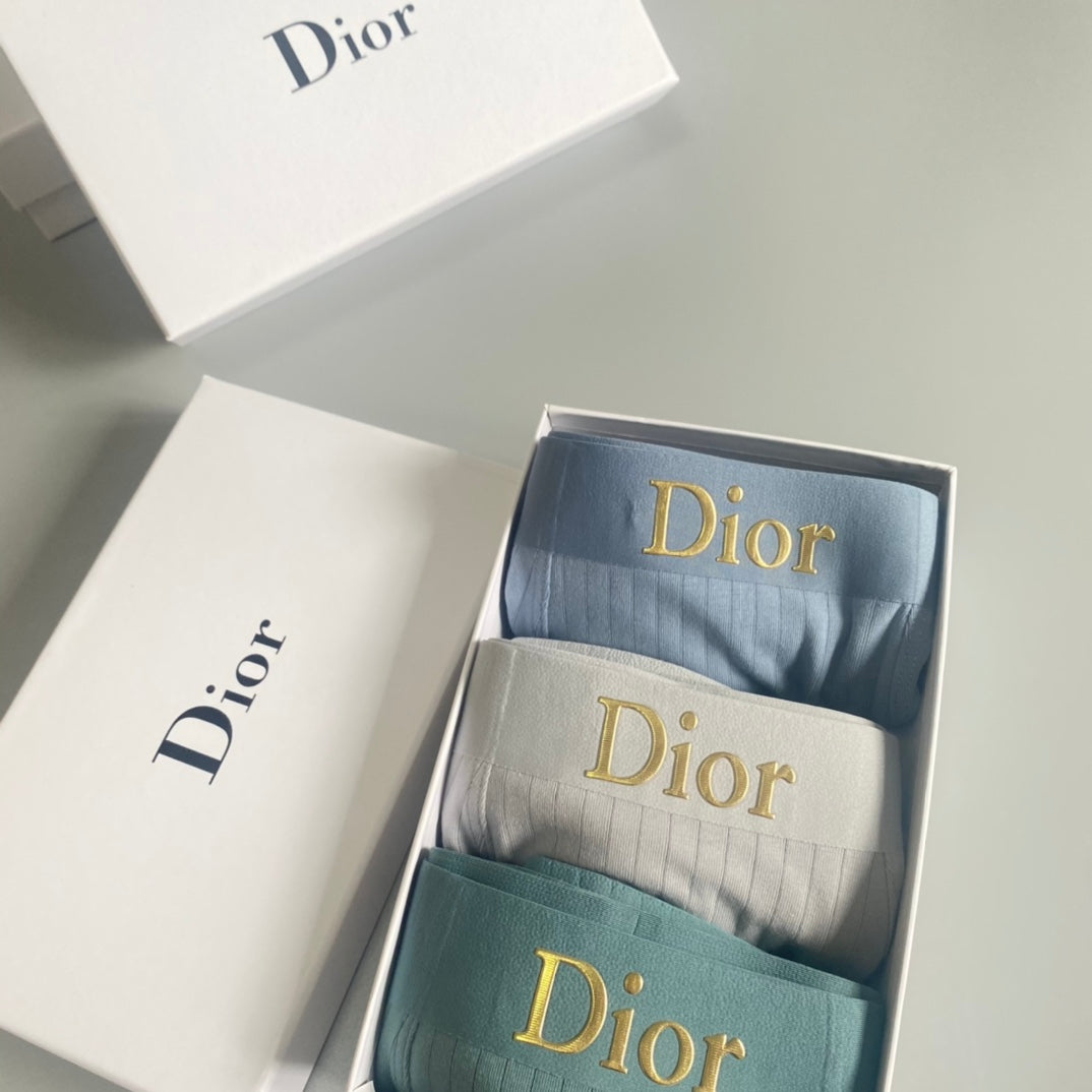 Dior Clean Logo Waistbands Men's Boxer Briefs - 3-Piece Box