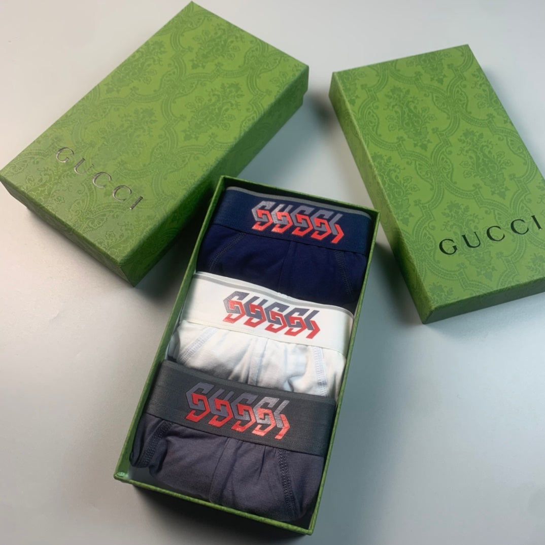 Gucci Visible Branded Waistband Or Emblem Details Men's Briefs - 3-Piece Box