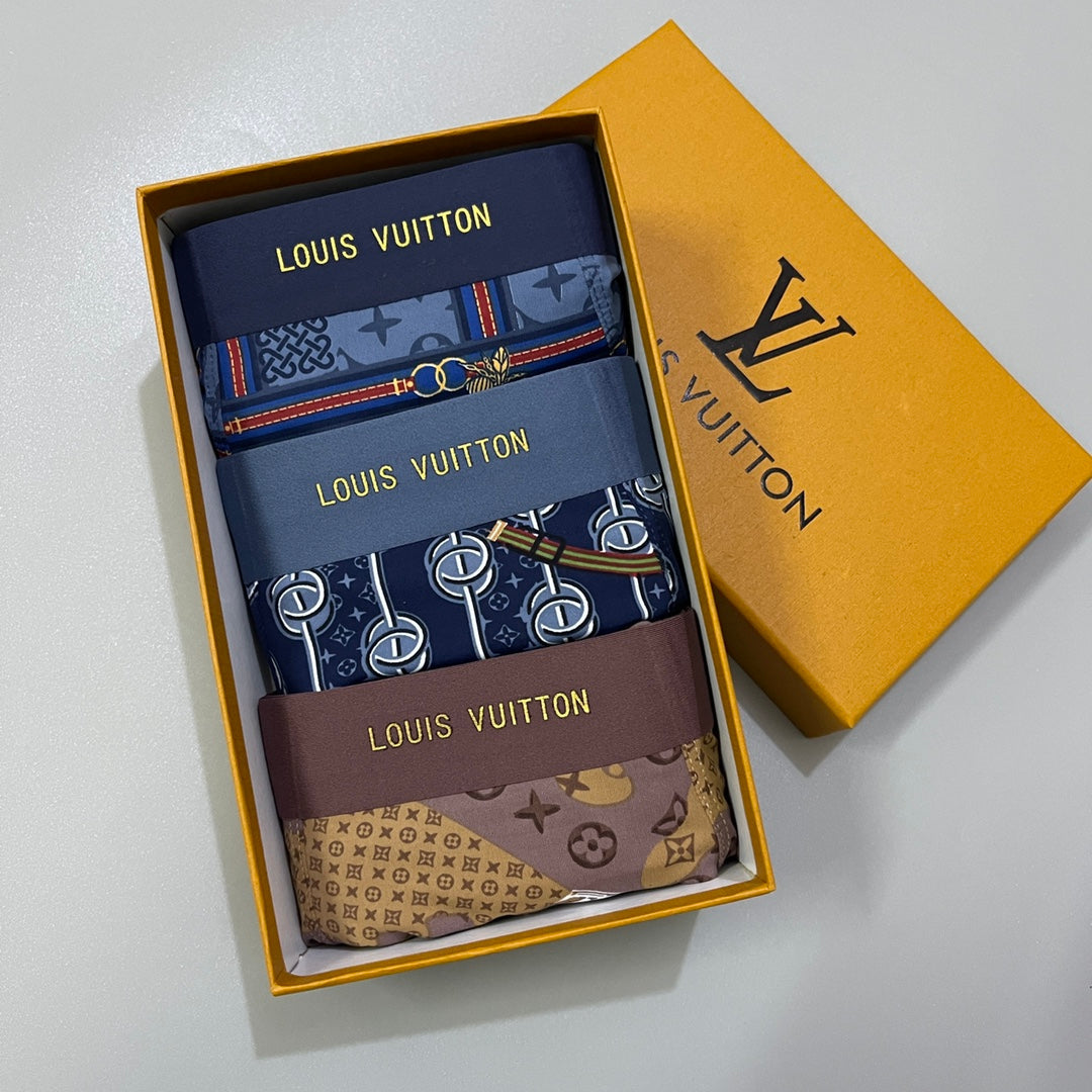 Louis Vuitton All-Over Monogram-Style Prints Men's Boxer Briefs - 3-Piece Box