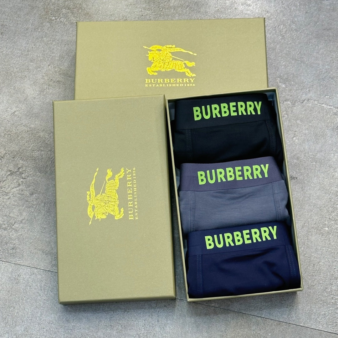 Burberry Bright Contrast Wordmarks Men's Boxer Briefs - 3-Piece Box