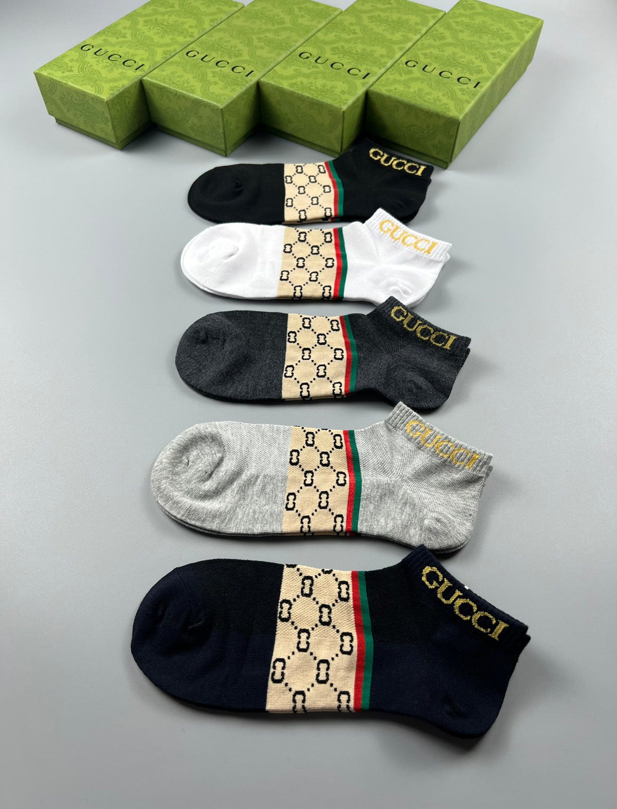 Gucci Cotton Crew Socks - 5-Pair Pack