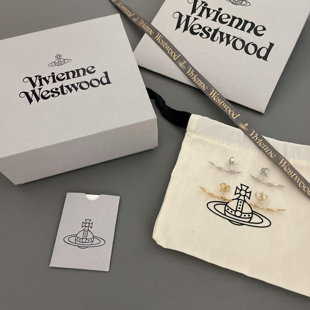Martin Graham stud earrings in polished metal-tone – front product view