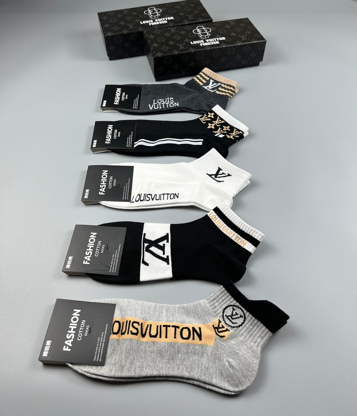 Louis Vuitton Monogram Sport Ankle Socks - Box of 5 Pairs