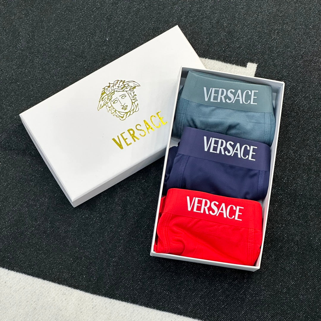Versace Modal Medallion Details Men's Boxer Briefs - 3-Piece Box