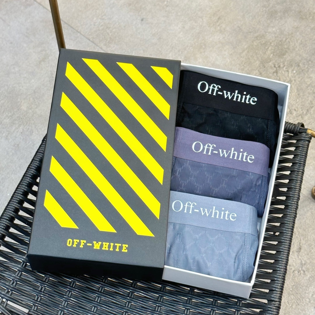 Off-White Pastel Colour Tonal Waistbands Men's Boxer Briefs - 3-Piece Box