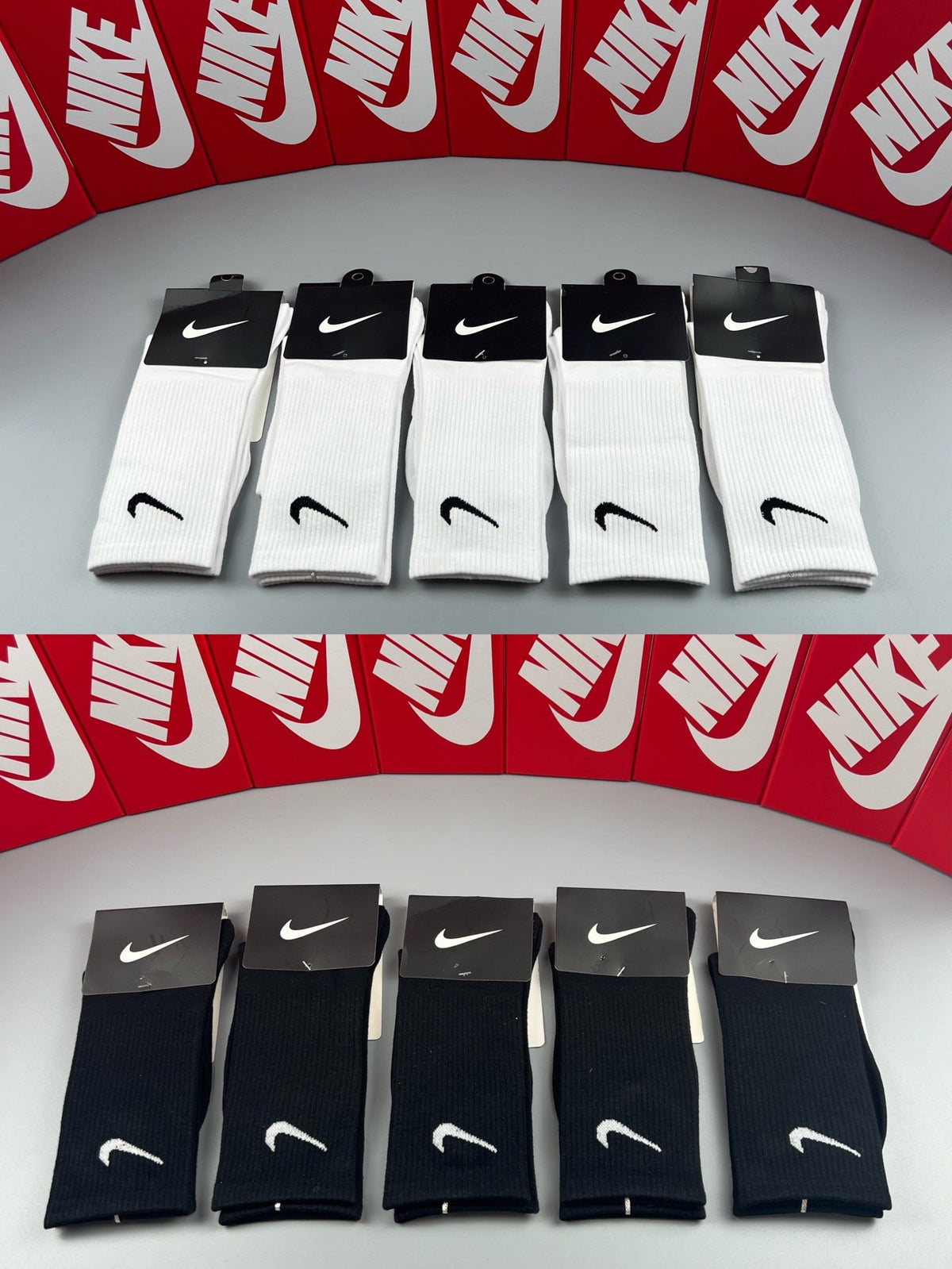 Nike Contrast Sport Logos Crew Socks - 5-Pair Set