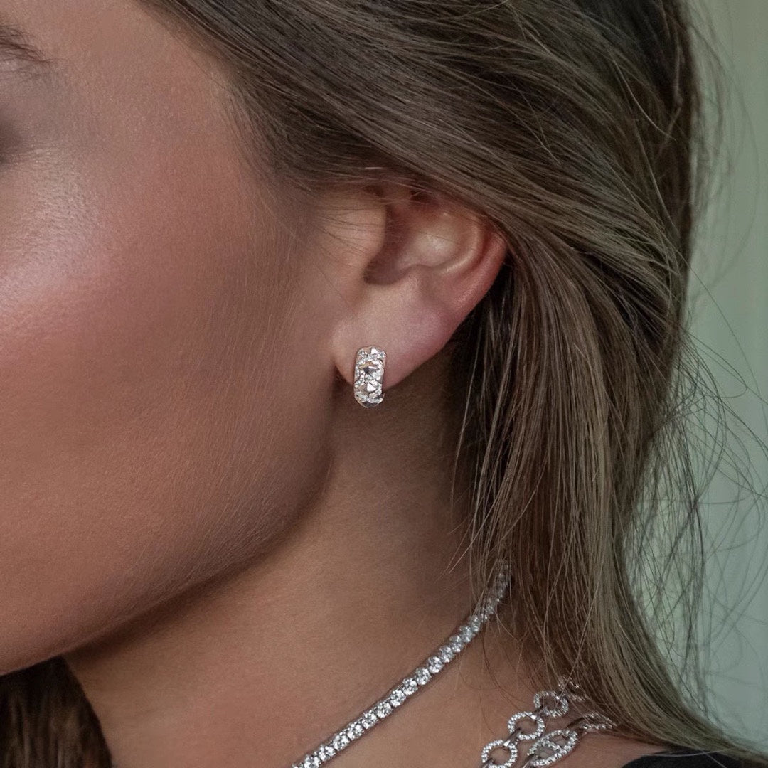 Martin Graham earrings in polished metal-tone – detail view