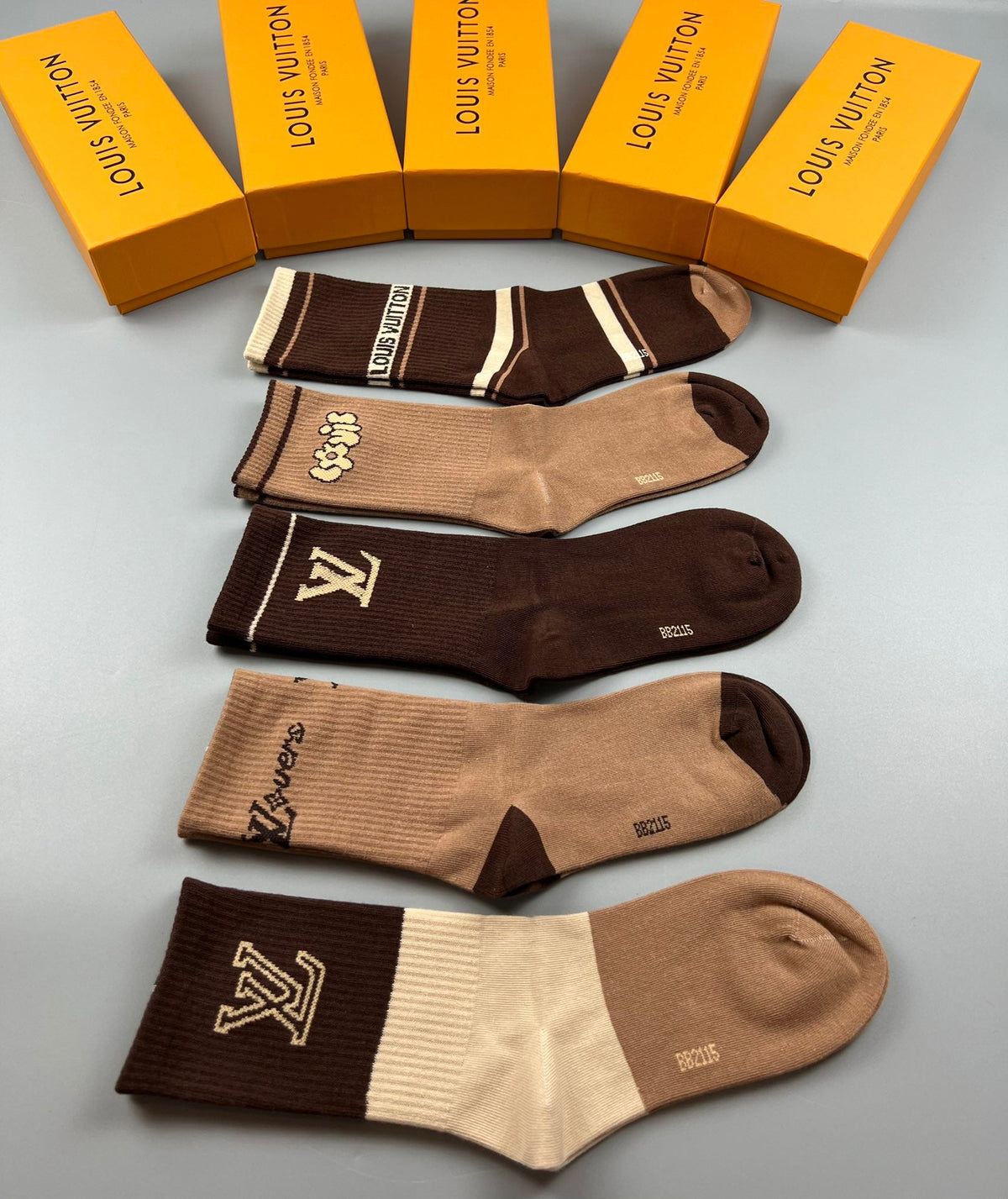 Louis Vuitton Cotton Crew Socks - 5-Pair Pack
