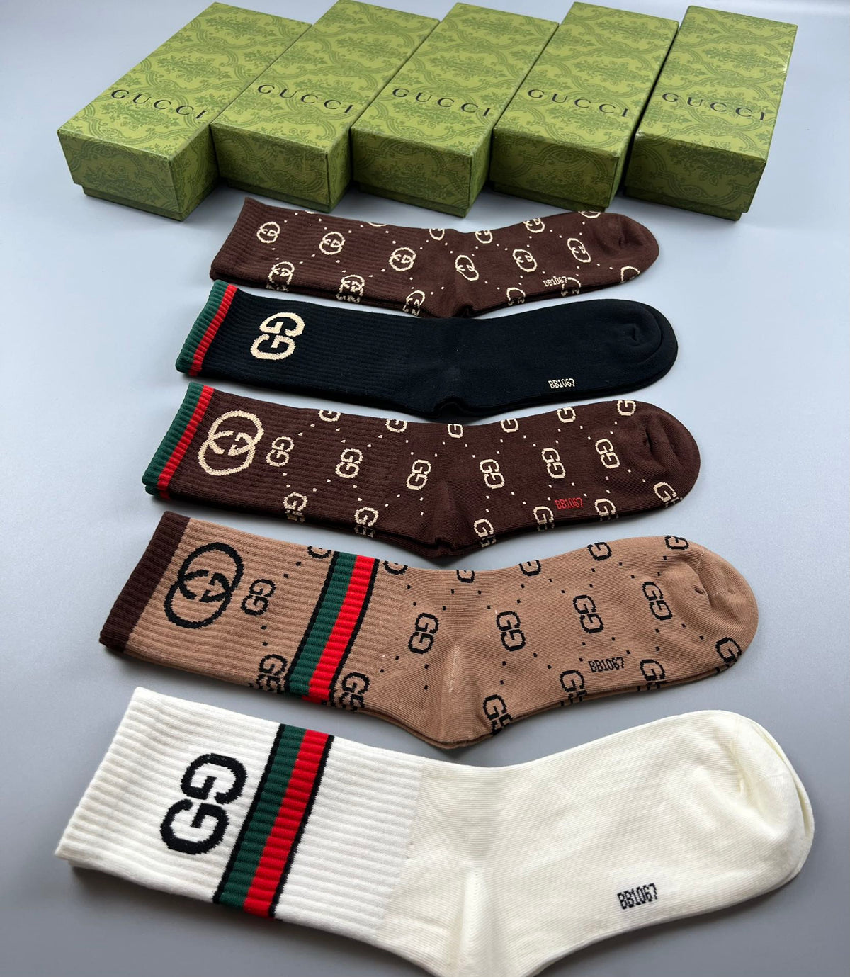 Gucci Cotton Crew Socks - 5-Pair Pack
