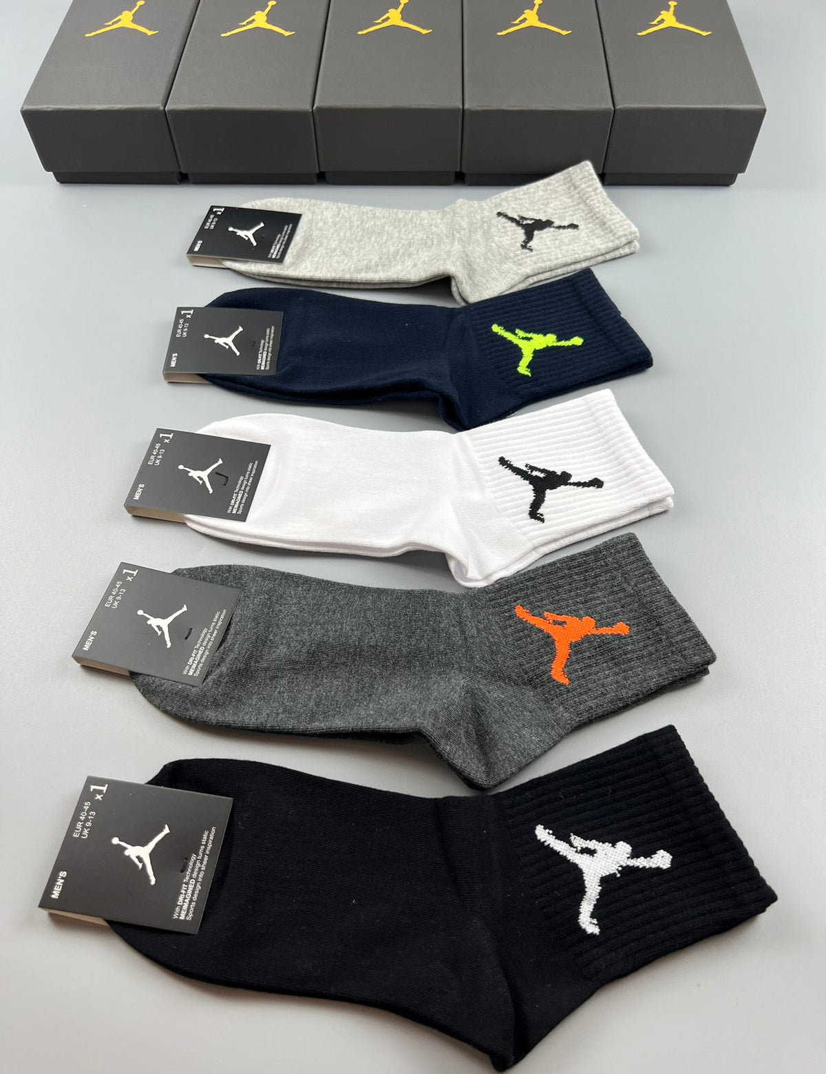 Jordan Colourful Jumpman Graphics Crew Socks - 5-Pair Set