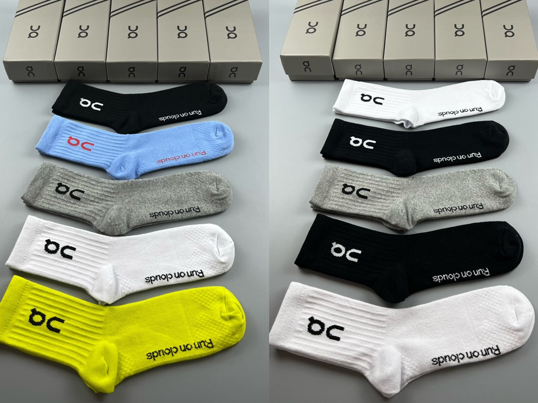 On Clean Logo Details Ankle Socks - 5-Pair Set
