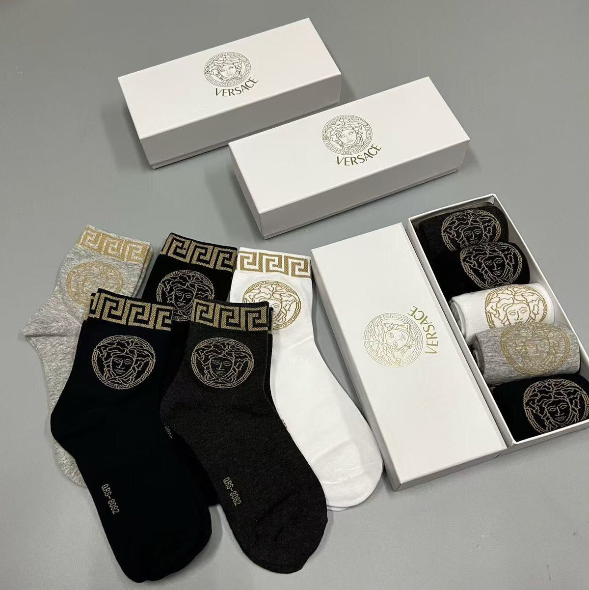 Versace Cotton Short Socks - 5-Pair Pack