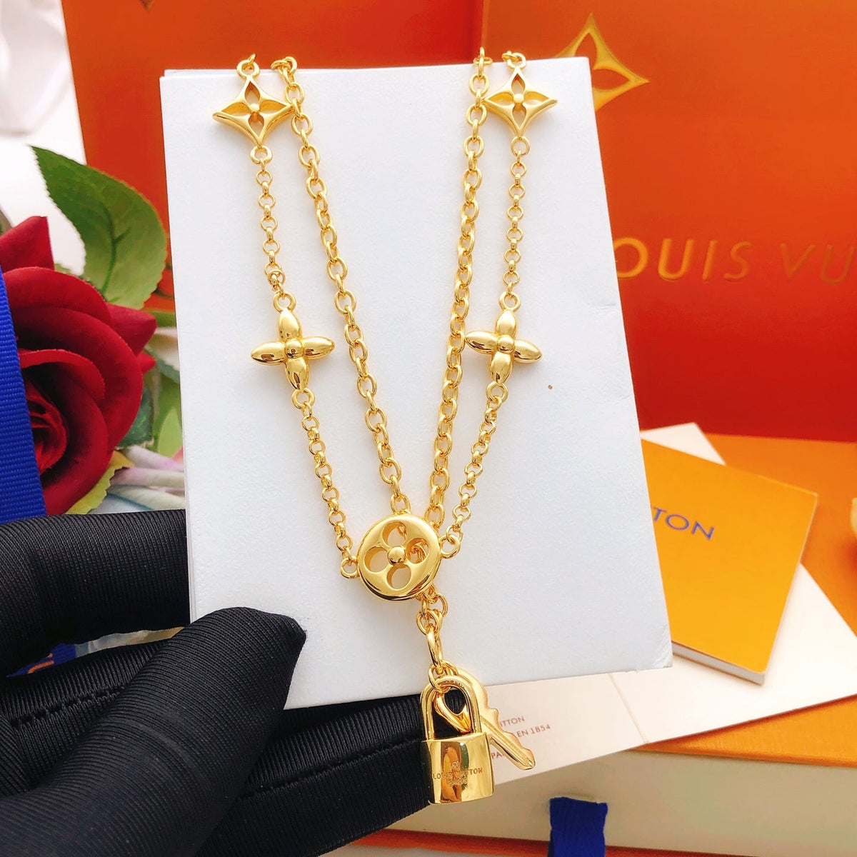 Martin Graham pendant necklace in polished metal-tone – styled product view