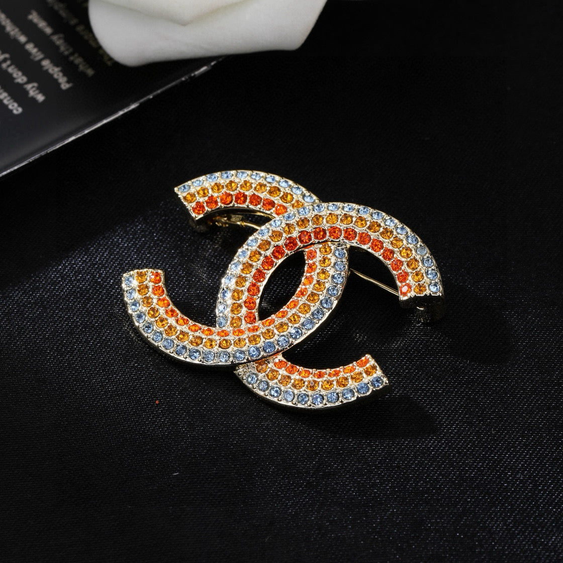 Martin Graham brooch in polished metal-tone – front product view