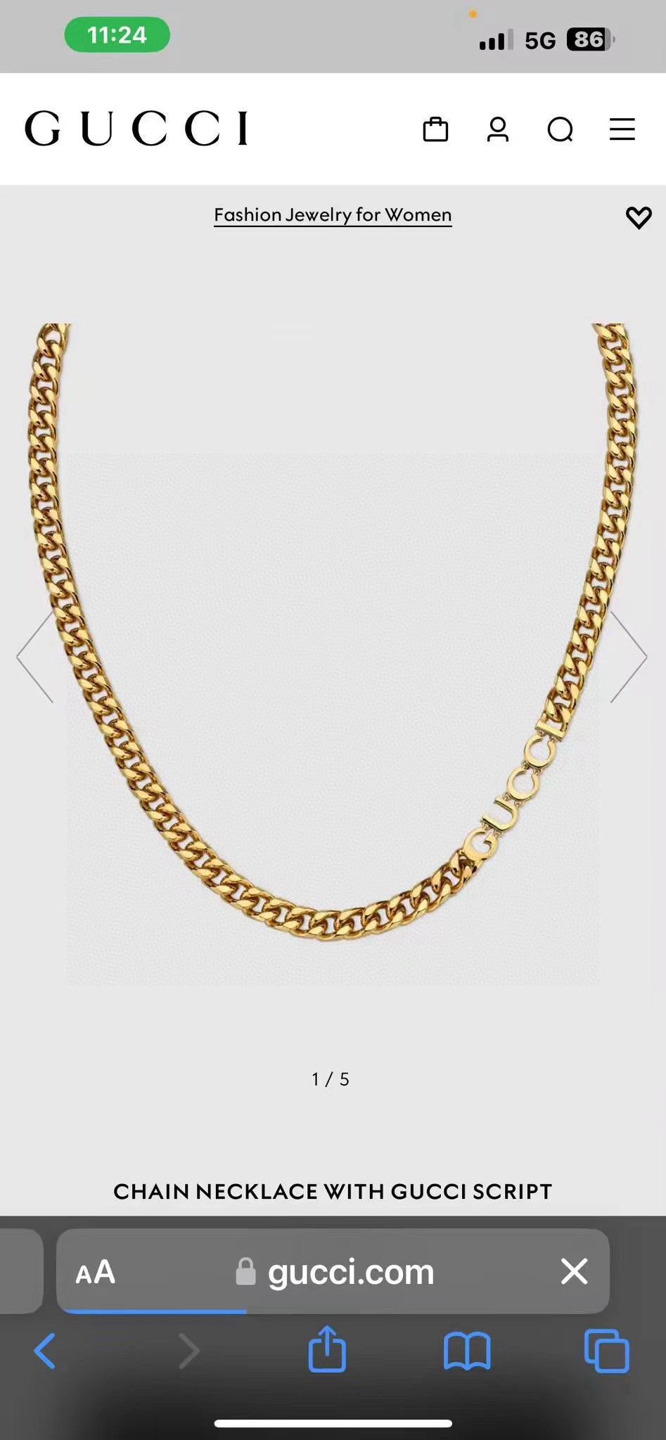 Martin Graham pendant necklace in polished metal-tone – main product view