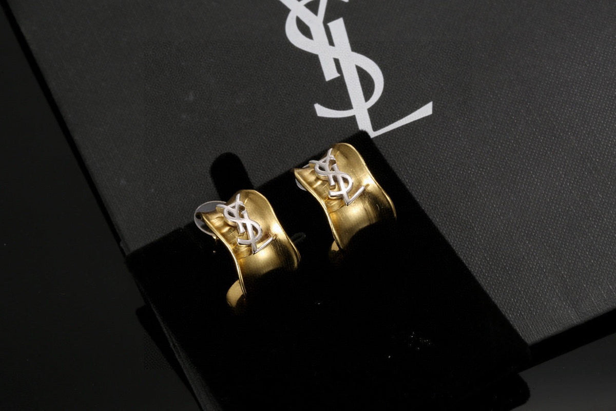Martin Graham stud earrings in polished metal-tone – main product view