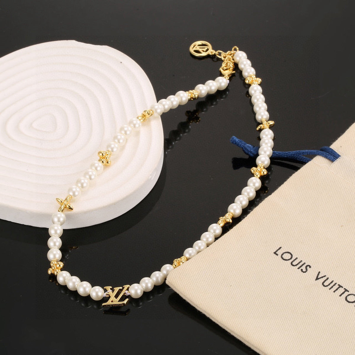 Martin Graham pendant necklace in polished metal-tone – front product view