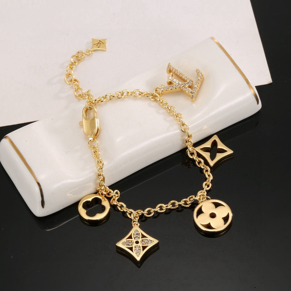 Martin Graham bracelet in polished metal-tone – styled product view