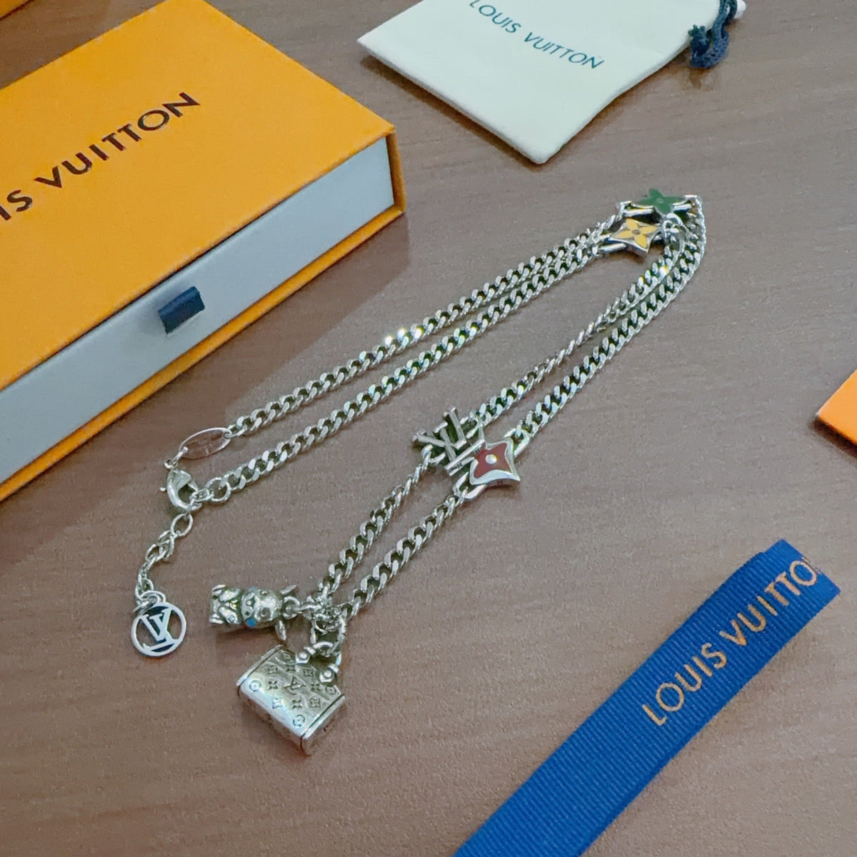 Martin Graham pendant necklace in polished metal-tone – styled product view