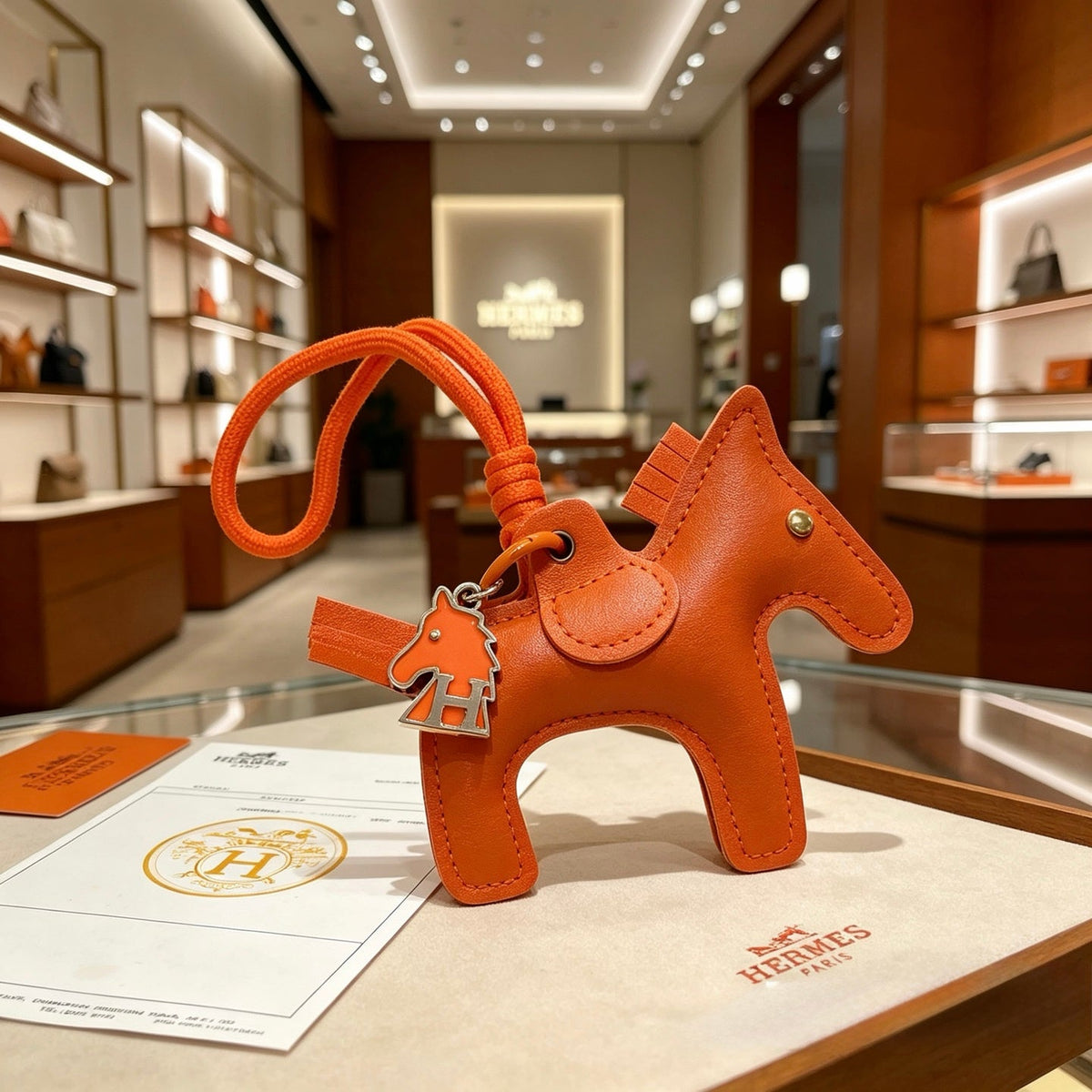 Martin Graham keychain in polished metal-tone – styled product view