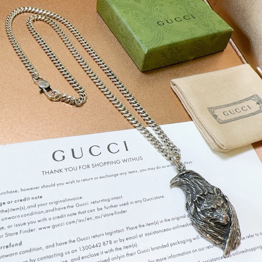 Martin Graham pendant necklace in polished metal-tone – detail view