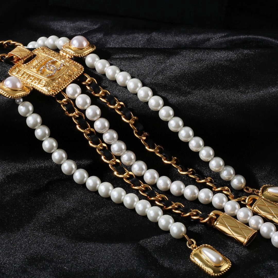 Martin Graham pendant necklace in polished metal-tone – styled product view