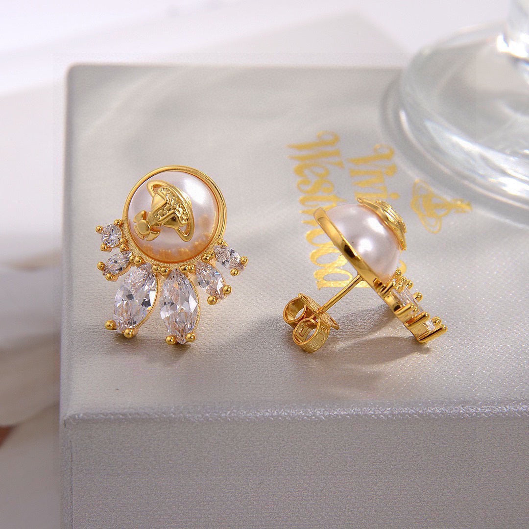 Martin Graham stud earrings in polished metal-tone – main product view